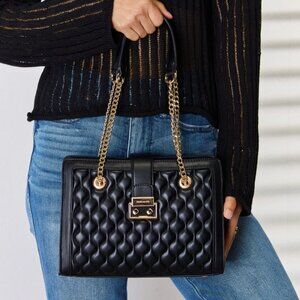 David Jones Quilted PU Leather Handbag